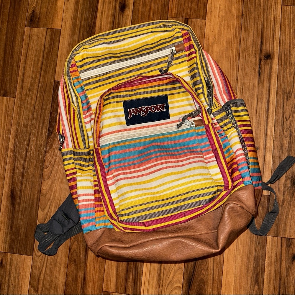 JanSport Multicolor Striped Backpack